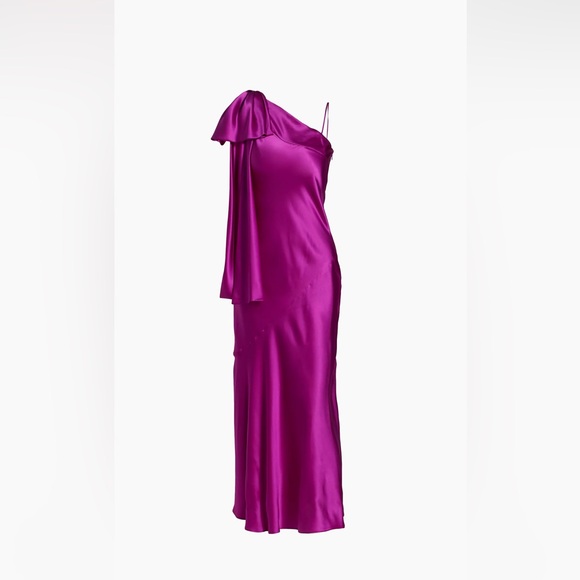 Rodarte One Shoulder Purple Silk Dress - Picture 3 of 11